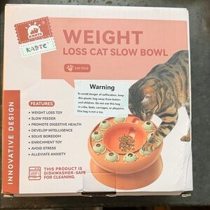 ADT Orange Cat Slow Feeder Bowl
